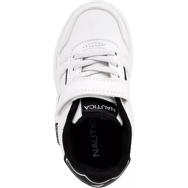 imageNautica Kids Fashion Sneaker Athletic Running Shoe with One Strap Boys  GirlsToddlerLittle KidWhite Blackalmiana