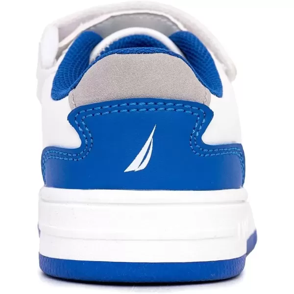 imageNautica Kids Fashion Sneaker Athletic Running Shoe with One Strap Boys  GirlsToddlerLittle KidWhite Blue Greyjarrell