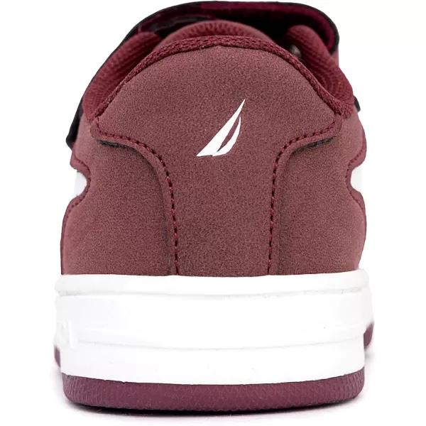 imageNautica Kids Fashion Sneaker Athletic Running Shoe with One Strap Boys  GirlsToddlerLittle KidWhite Burgundy