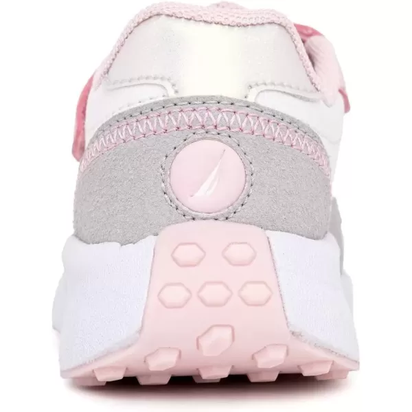 imageNautica Kids Fashion Sneaker Athletic Running Shoe with One Strap Boys  GirlsToddlerLittle KidWhite Grey Pinkkian