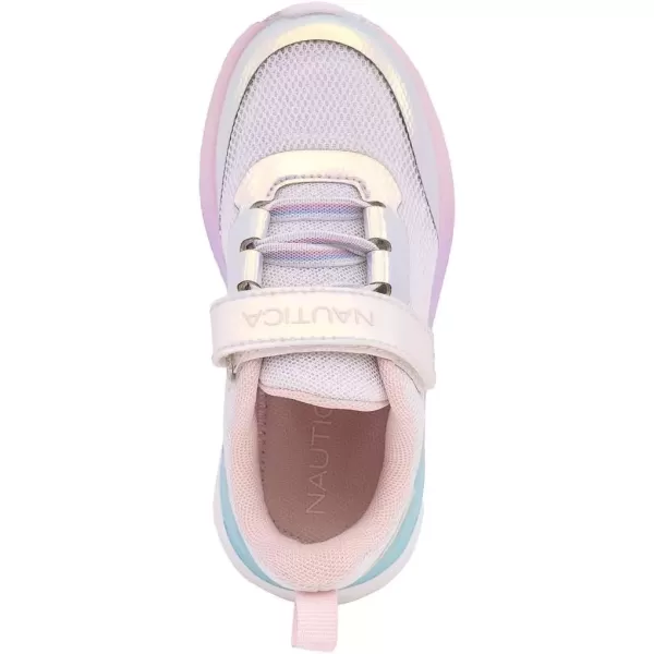 imageNautica Kids Fashion Sneaker Athletic Running Shoe with One Strap Boys  GirlsToddlerLittle KidWhite Iridescentgrigi