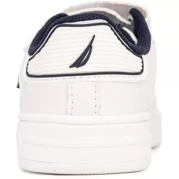 imageNautica Kids Fashion Sneaker Athletic Running Shoe with One Strap Boys  GirlsToddlerLittle KidWhite Navy Pop