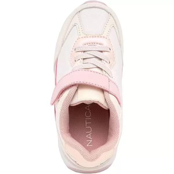 imageNautica Kids Fashion Sneaker Athletic Running Shoe with One Strap Boys  GirlsToddlerLittle KidWhite Pastelrundee