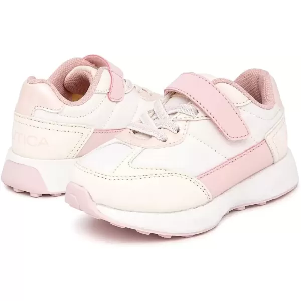 imageNautica Kids Fashion Sneaker Athletic Running Shoe with One Strap Boys  GirlsToddlerLittle KidWhite Pastelrundee