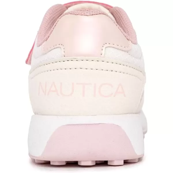 imageNautica Kids Fashion Sneaker Athletic Running Shoe with One Strap Boys  GirlsToddlerLittle KidWhite Pastelrundee