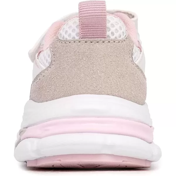 imageNautica Kids Fashion Sneaker Athletic Running Shoe with One Strap Boys  GirlsToddlerLittle KidWhite Pink Grey