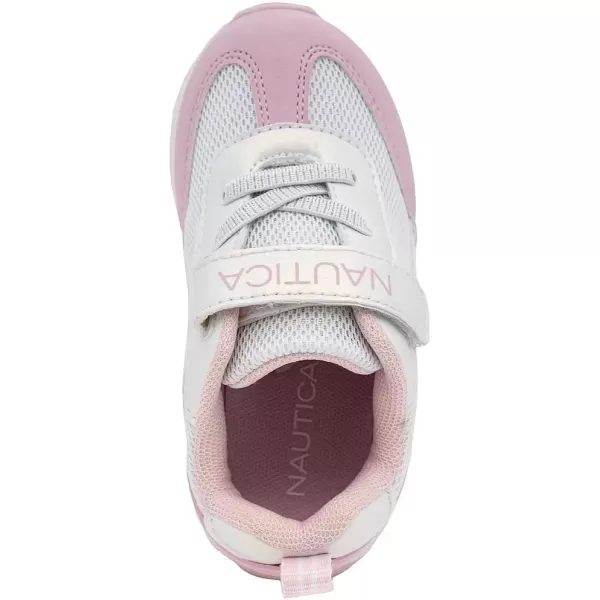 imageNautica Kids Fashion Sneaker Athletic Running Shoe with One Strap Boys  GirlsToddlerLittle KidWhite Pinkkinrossi