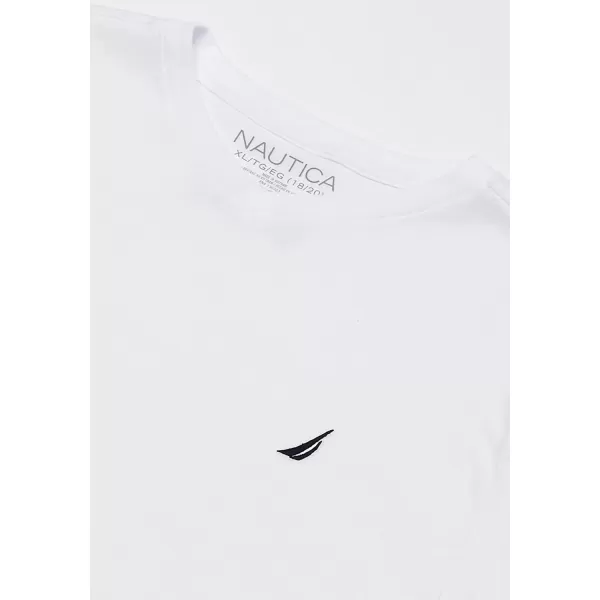 imageNautica Boys Short Sleeve Solid VNeck TShirt Soft Comfortable Relaxed FitLegacy White