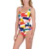 imageNautica Womens One Piece Bathing SuitQuick Dry Cross Back Tummy Control Monokini Swimsuit Removable Cups SXLBlock Party Multi