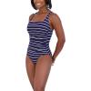 imageNautica Womens One Piece Bathing SuitQuick Dry Cross Back Tummy Control Monokini Swimsuit Removable Cups SXLDeep Sea Stripe