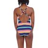 imageNautica Womens One Piece Bathing SuitQuick Dry Cross Back Tummy Control Monokini Swimsuit Removable Cups SXLPrep Stripe Multi