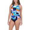 imageNautica Womens Standard Crossback High Neck Tankini Swimsuit Top with Double StrapsCool Blue