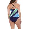 imageNautica Womens Standard Crossback High Neck Tankini Swimsuit Top with Double StrapsTealGreen Yacht Stripe