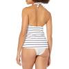 imageNautica Womens Standard Crossback High Neck Tankini Swimsuit Top with Double StrapsWhite