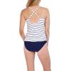 imageNautica Womens Standard Crossback High Neck Tankini Swimsuit Top with Double StrapsWhite Stripe