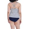 imageNautica Womens Strappy Scoop Neck TankiniWhite Navy Stripe