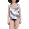 imageNautica Womens Strappy Scoop Neck TankiniWhite Navy Stripe