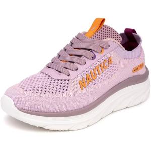 imageNautica Womens Fashion Sneaker LaceUp Running Shoe Casual Max Cushioning Walking Tennis SneakerLilac Funvenera