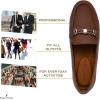 imageNautica Woman Flat Loafers Designer Vegan Leather Penny Shoes Slip On  Soft Durable and Flexible Luxury Resistant Feel Lightweight ampamp Comfortable Memory Foam Everyday MoccasinsDk Taupe  Kini
