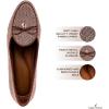 imageNautica Woman Flat Loafers Luxury Designer Penny Shoes Slip On Ballet Comfortable Everyday Moccasins for Work Office OutdoorBrown White