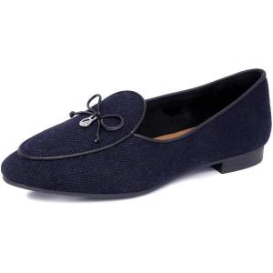 imageNautica Woman Flat Loafers Luxury Designer Penny Shoes Slip On Ballet Comfortable Everyday Moccasins for Work Office OutdoorBlack Navy