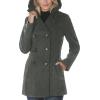 imageNautica Womens Double Breasted Peacoat with Removable HoodCharcoal