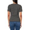 imageNautica Womens TShirt Cotton Crewneck with Laceup Sleeve DetailBlackWhite Swan
