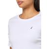 imageNautica Womens TShirt Cotton Crewneck with Laceup Sleeve DetailBright White