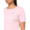 imageNautica Womens TShirt Cotton Crewneck with Laceup Sleeve DetailTaffy Pink