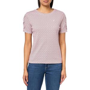 imageNautica Womens TShirt Cotton Crewneck with Laceup Sleeve DetailTaffy Pink Multi