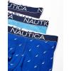 imageNautica Mens 3 Pack Cotton Stretch Boxer BriefPeacoatAero BlueSail Printsurf the Web