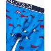 imageNautica Mens 3 Pack Cotton Stretch Boxer BriefPeacoatNautica RedFlag Printelectric Blue