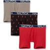imageNautica Mens 3 Pack Cotton Stretch Boxer BriefNautica RedPlatinum GreyLobster Printblack