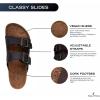 imageNautica Mens Sandals  Casual Slides with 2 Adjustable Buckle Straps and Cork Footbed for Ultimate Comfort and Style RegularWide Width Big SizeNavy Monotriun