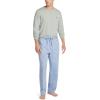 imageNautica Mens Soft Woven 100 Cotton Elastic Waistband Sleep Pajama PantBlue Bone