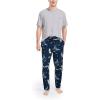 imageNautica Mens Soft Woven 100 Cotton Elastic Waistband Sleep Pajama PantSailboat Blue