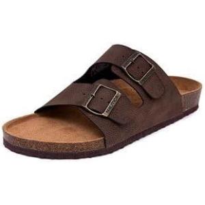 imageNautica Mens Sandals  Casual Slides with 2 Adjustable Buckle Straps and Cork Footbed for Ultimate Comfort and Style RegularWide Width Big SizeEspresso