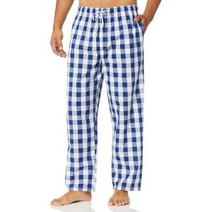 imageNautica Mens Soft Woven 100 Cotton Elastic Waistband Sleep Pajama PantBlue Depths