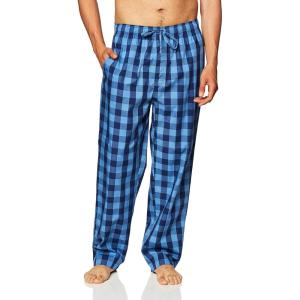 imageNautica Mens Soft Woven 100 Cotton Elastic Waistband Sleep Pajama PantBuffalo Blue