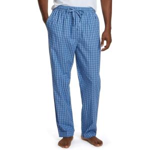 imageNautica Mens Soft Woven 100 Cotton Elastic Waistband Sleep Pajama PantFrench Blue