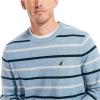 imageNautica Mens Sustainably Crafted Striped Crewneck Sweatshirt