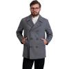 imageNautica Mens Peacoat Wool Blend Double Breasted Winter CoatLight Grey