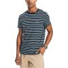 imageNautica Mens Striped Crewneck TShirtNavy Stripes