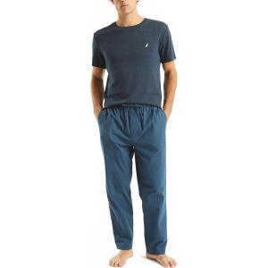 imageNautica Mens Sustainably Crafted Poplin Sleep PantEnsign Blue
