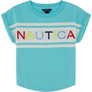 imageNautica Girls Short Sleeve Graphic Logo TShirt Everyday Casual Wear Soft ampamp Comfortable FitBlue Radiance