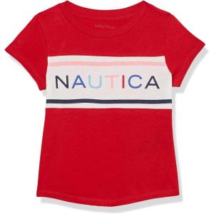 imageNautica Girls Short Sleeve Graphic Logo TShirt Everyday Casual Wear Soft ampamp Comfortable FitTrue Red Logo