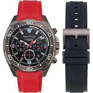 imageNautica NCT Blue SAIL Silicone Strap Watch Box Set