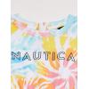 imageNautica Girls Short Sleeve Jersey Tee Dress with Elastic Cinched Waist Fun Designs ampamp ColorsWhite Sunburst Tie Dye