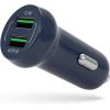 imageNautica Dual Port Car Charger 12W Output 2X USBA Port Quick Charge Compatible with iPhone Android Phones Tablets Powerbanks WhiteNavy