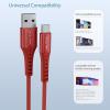 imageNautica USBA to USBC Cable 15W Output Power Durable Braided Cable Fast Charging Premium Quality Universal Compatibility BlackRed